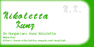 nikoletta kunz business card